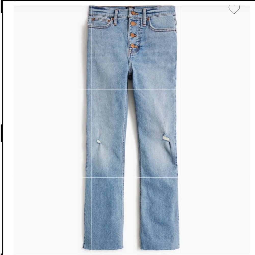 NWT J. Crew Petite High Rise Flare Crop Stretch Jean Pant 35P/18P Sun Lake Wash - Picture 2 of 15